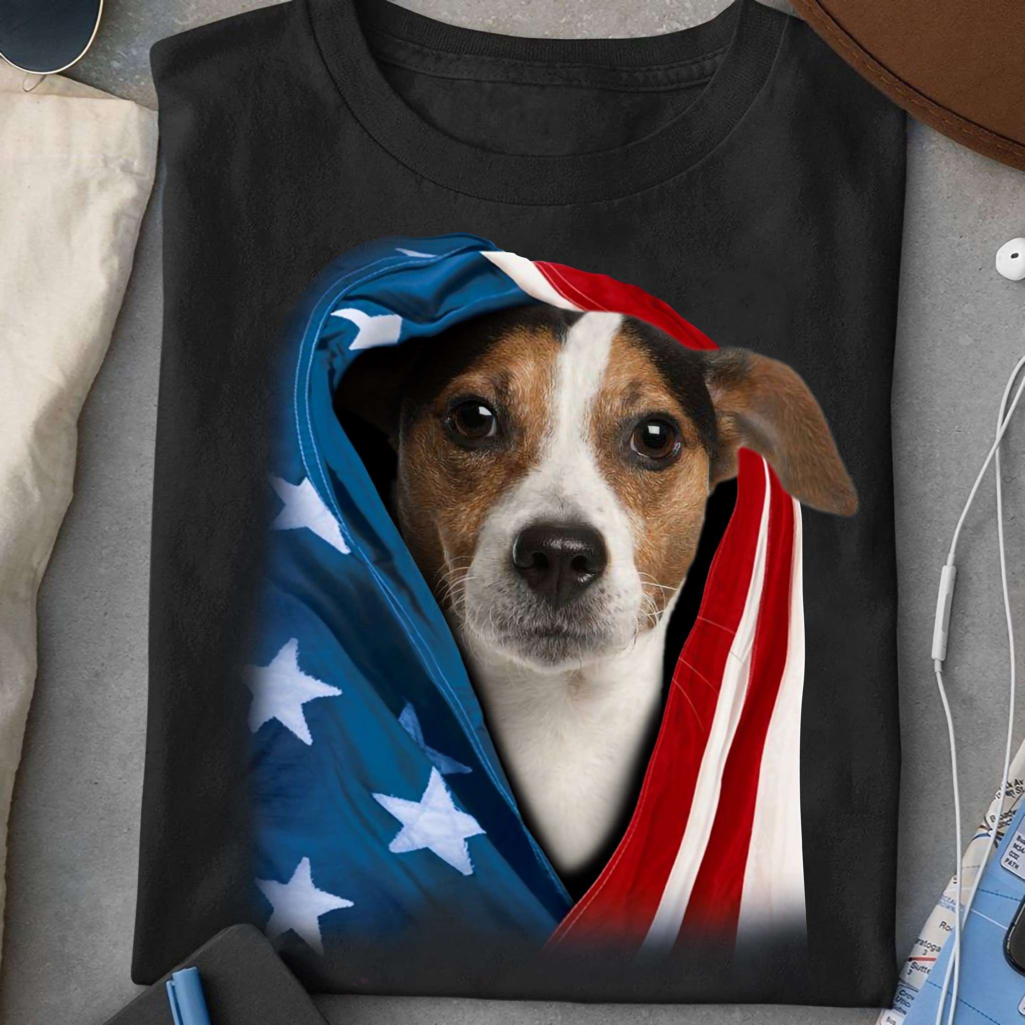 Jack Russell Terrier - America Flag, Independence Day