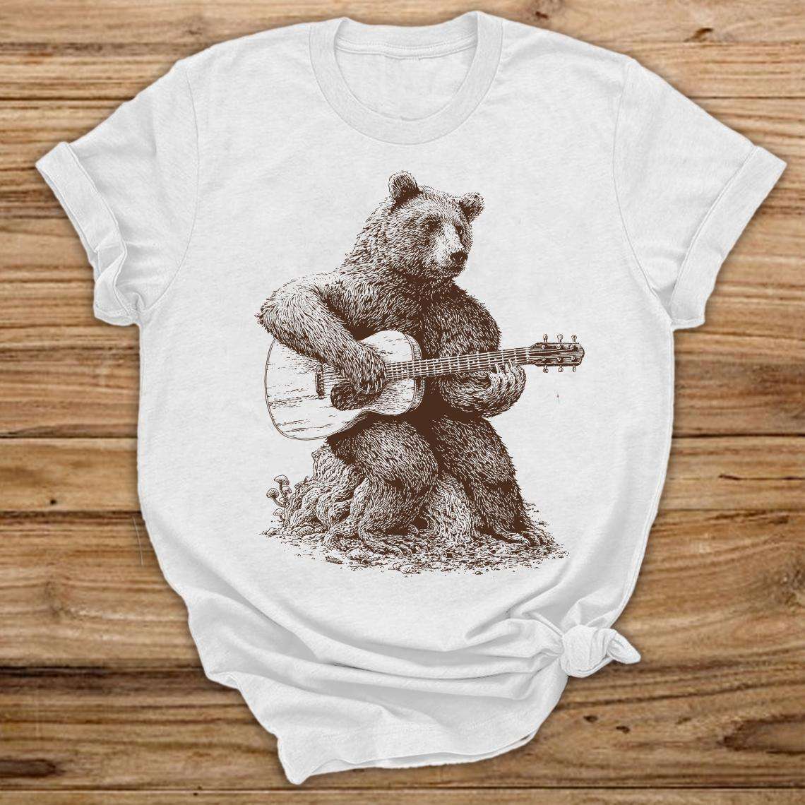 Bear playing guitar - The bear guitarist, classic guitar