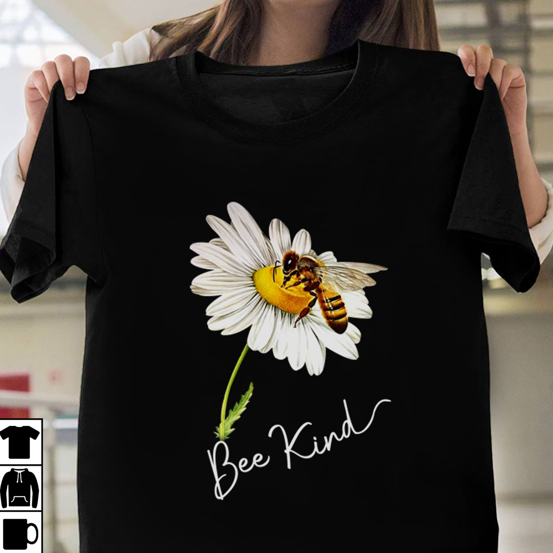 Bee kind - Be kind in world, bee and flower