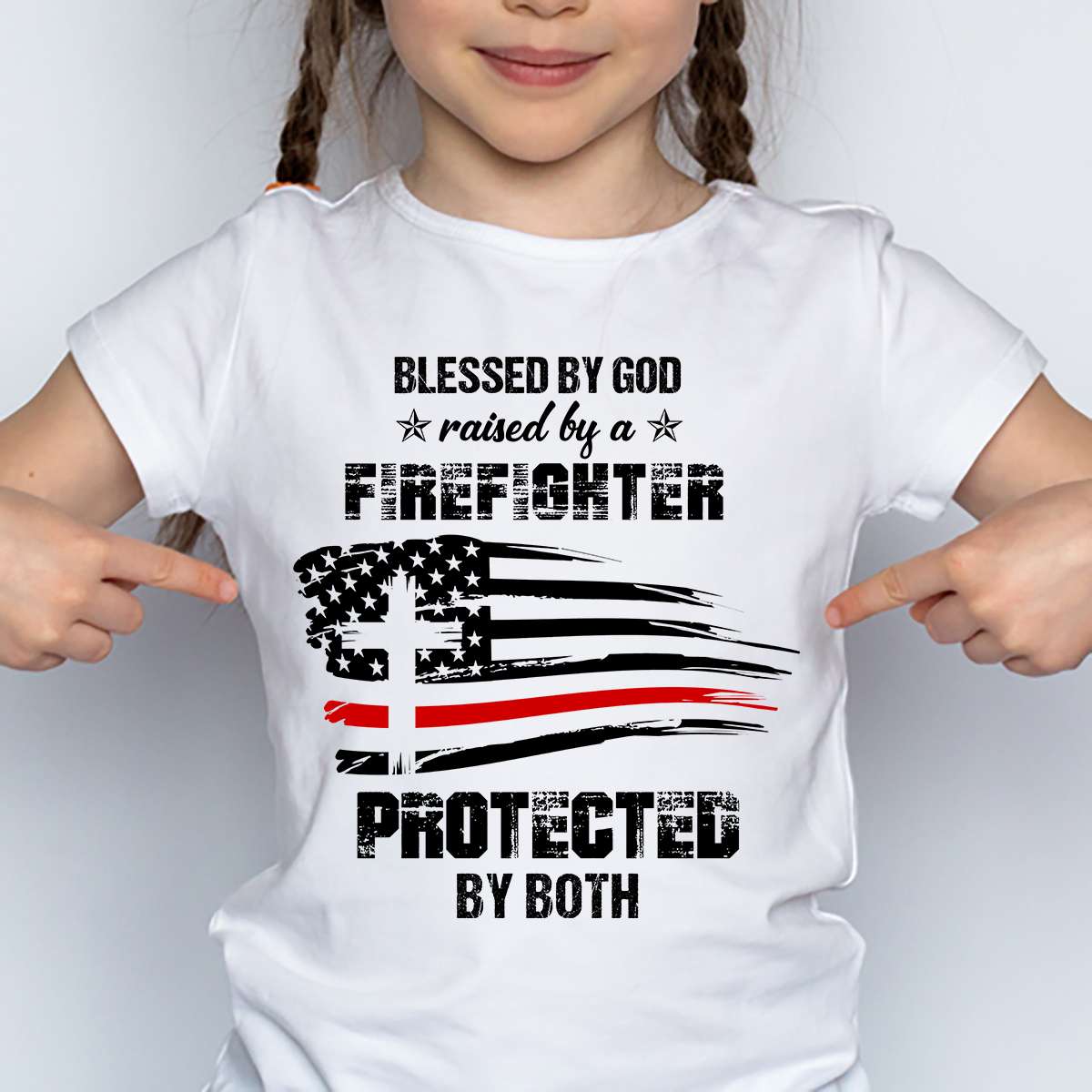 Blessed by god, raised by firefighter, protected by both - American firefighter father