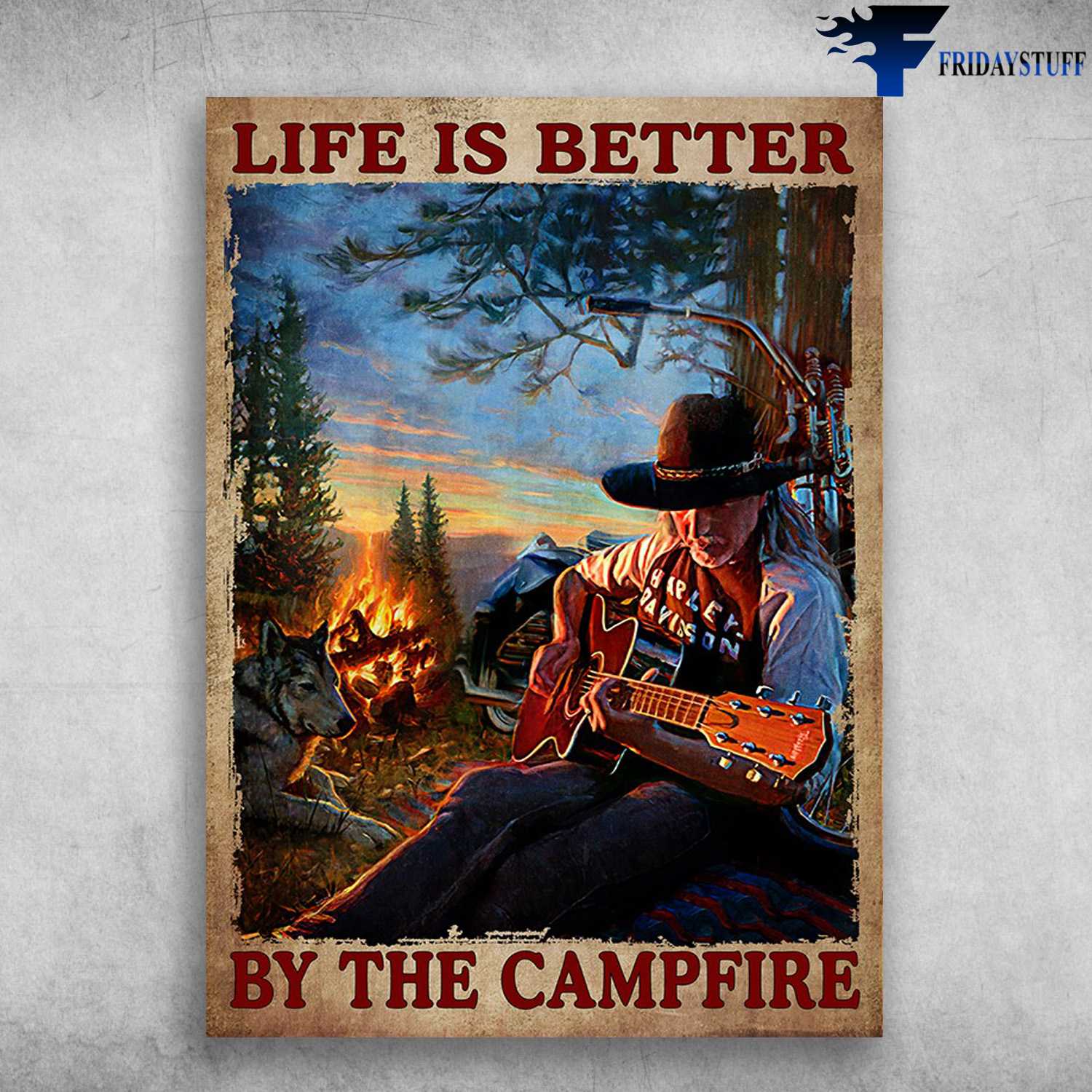 Camping With Dog, Guitar Old Man - Life Is Better, By The Campfire