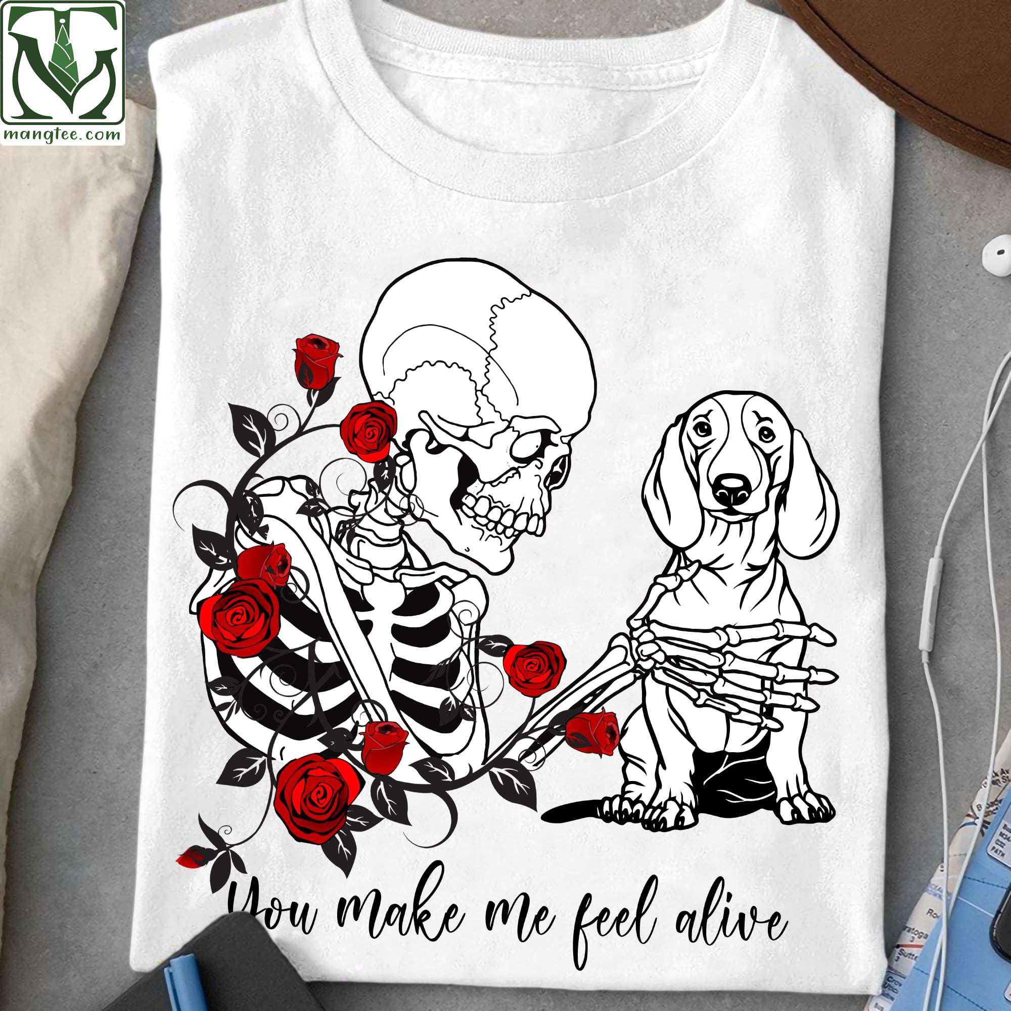 Rose Skeleton And Dachshund - You make me feel like