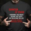 Definition of stupid - Knowing the truth, seeing the truth but believing the lies