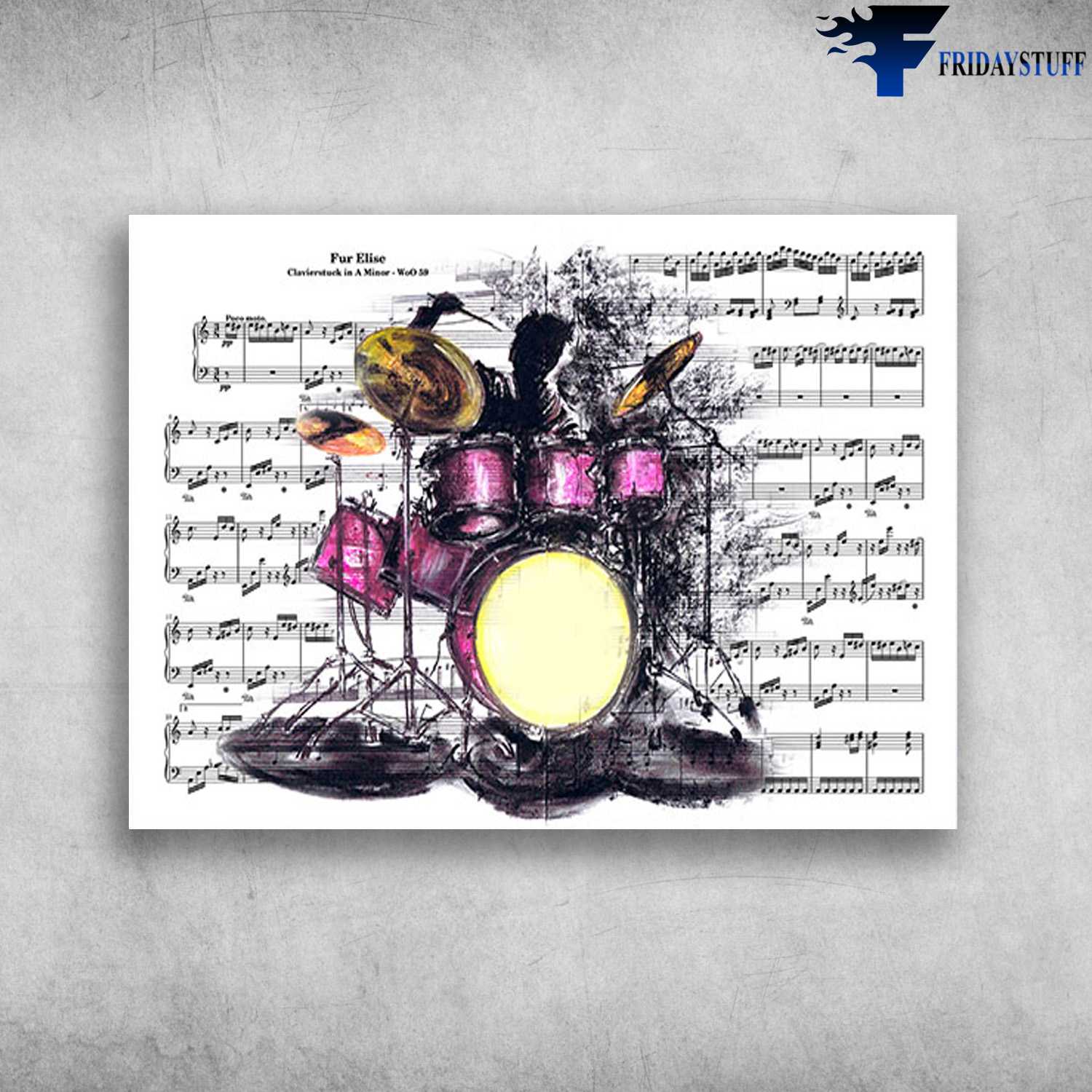 Drummer Poster - Für Elise, Drum LoverDrummer Poster - Für Elise, Drum Lover  