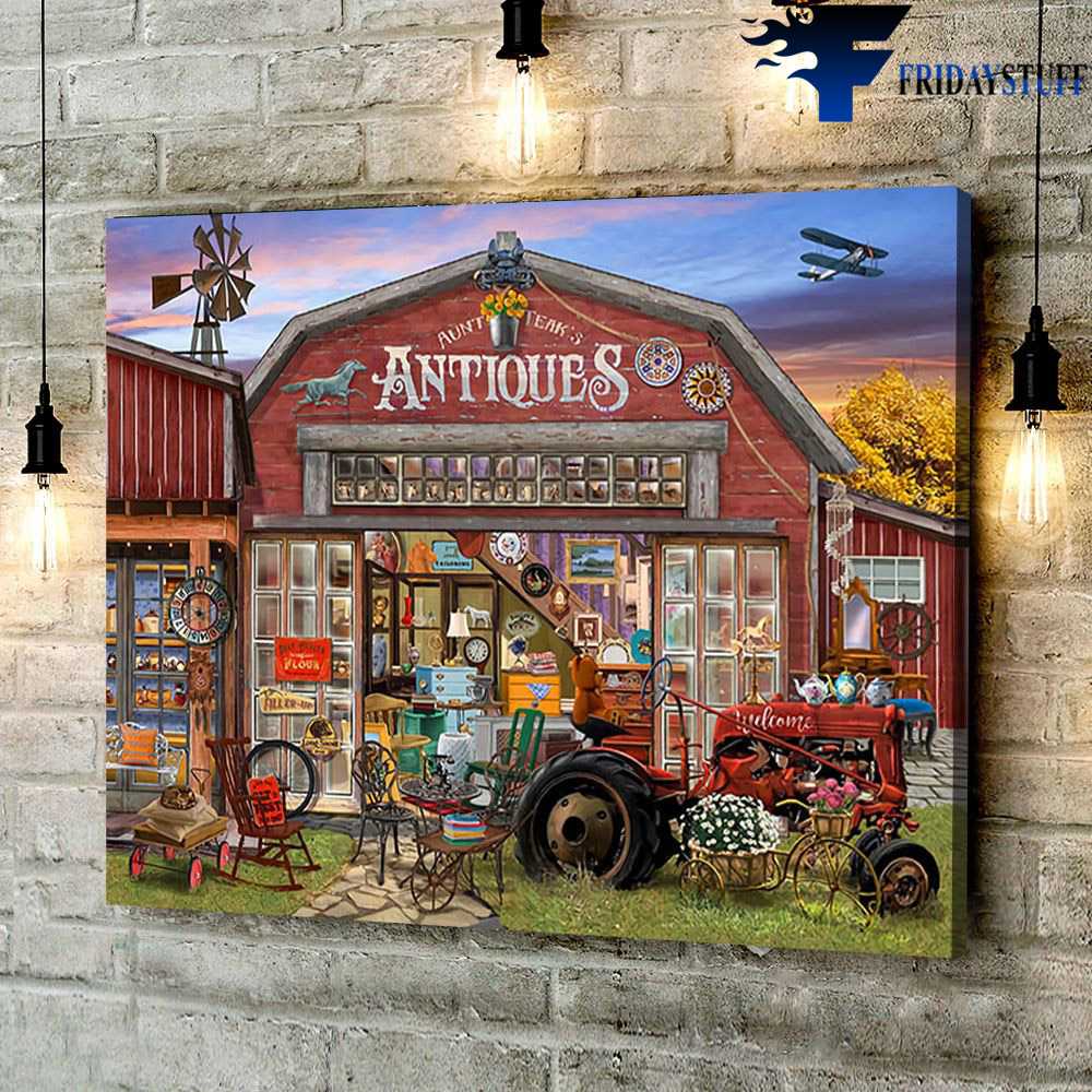 Farmhouse Poster - Antiques Tractor