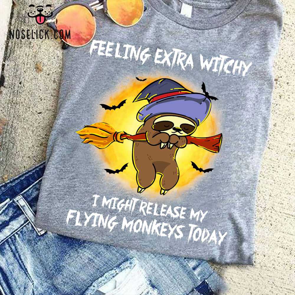 Feeling extra witchy I might release my flying monkeys today - Sloth sleeping witch, halloween sloth witch