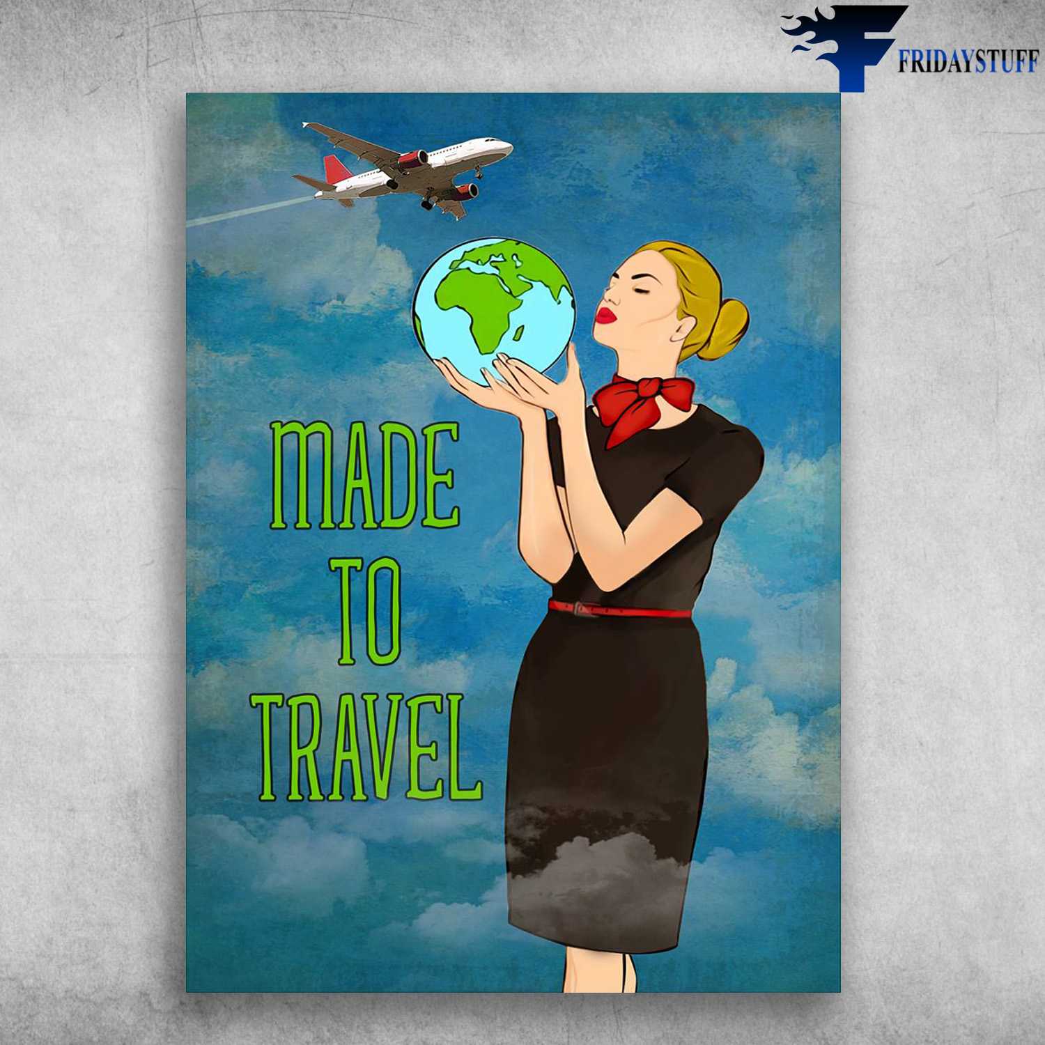 Flight Attendant - Made To Travel, Airplane Poster