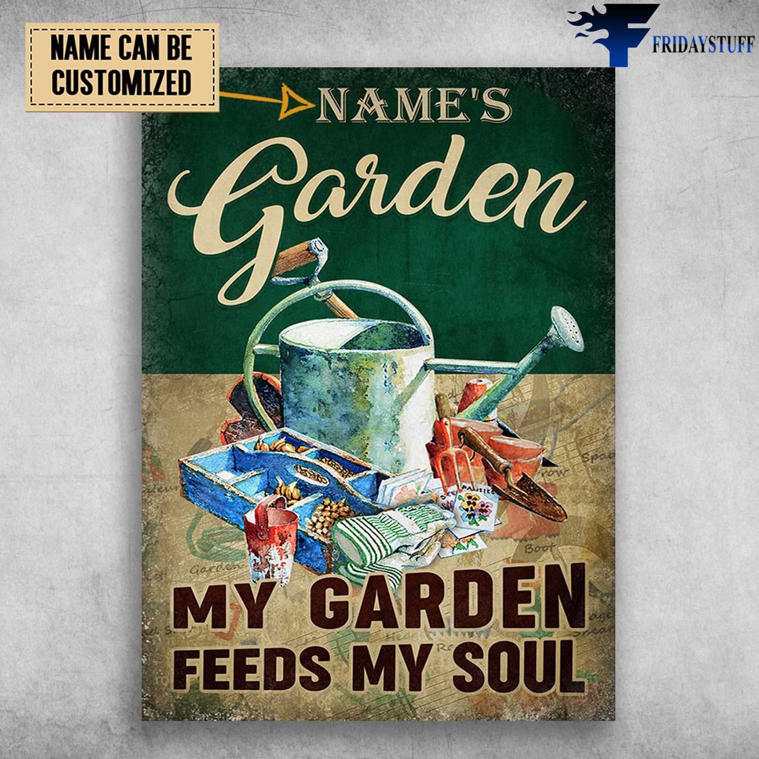 Gardening Poster, My Garden Feeds My Soul, Gardening Tools