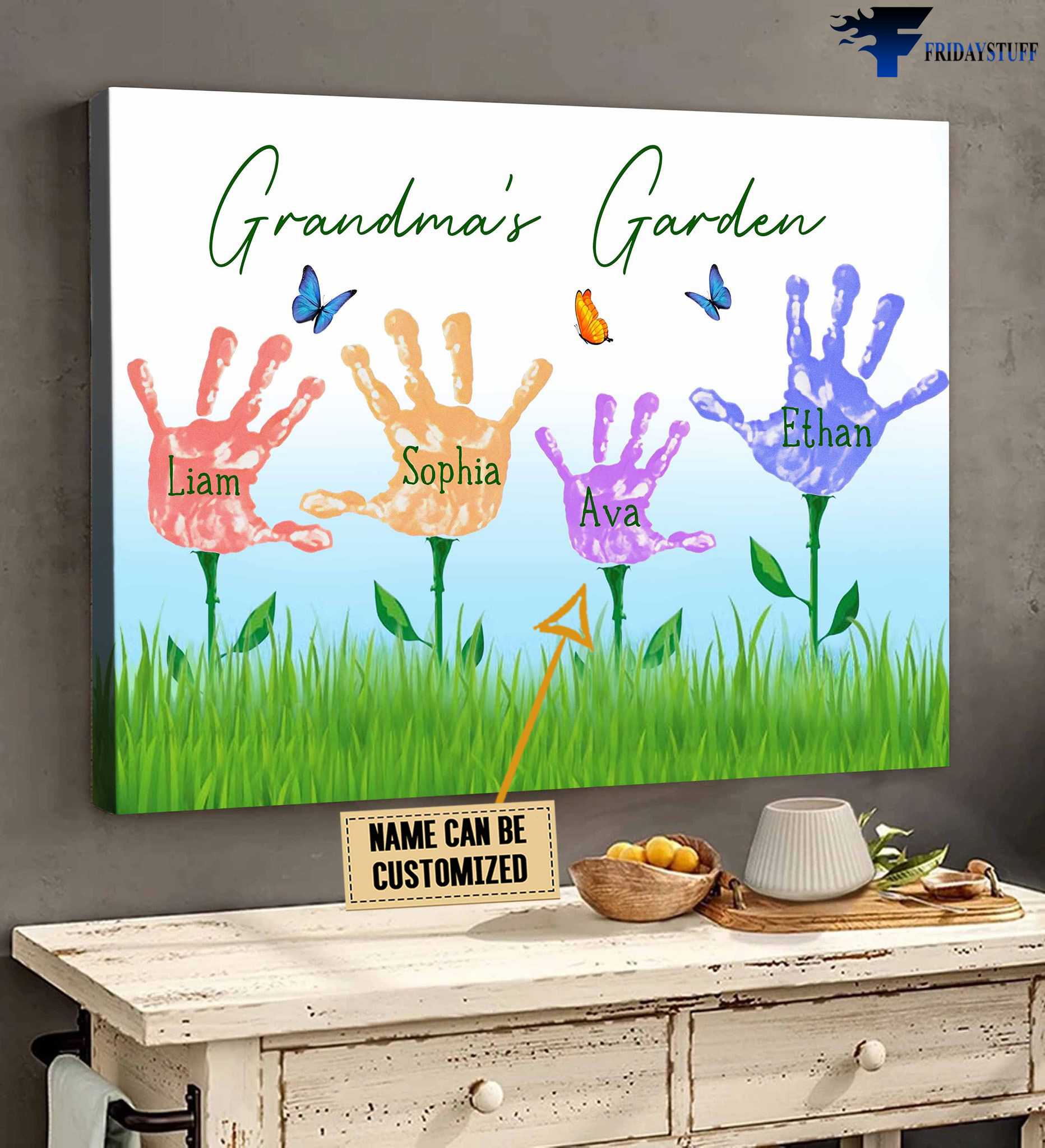 Grandma's Garden, Hand Flower, Butterfly Garden