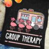 Group therapy - Group of Flamingo, camping car flamingo