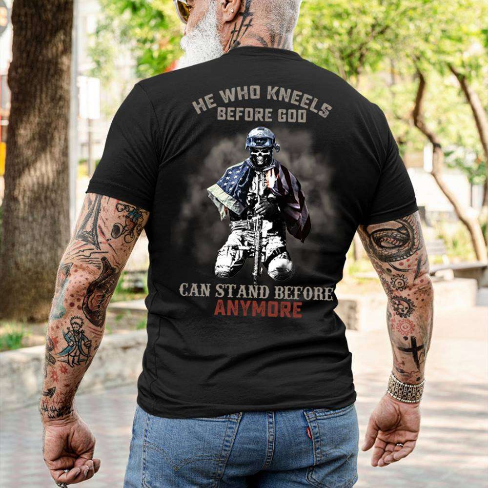 He who kneels beforeo god can stand before anymore - Veteran kneel before God, American veteran