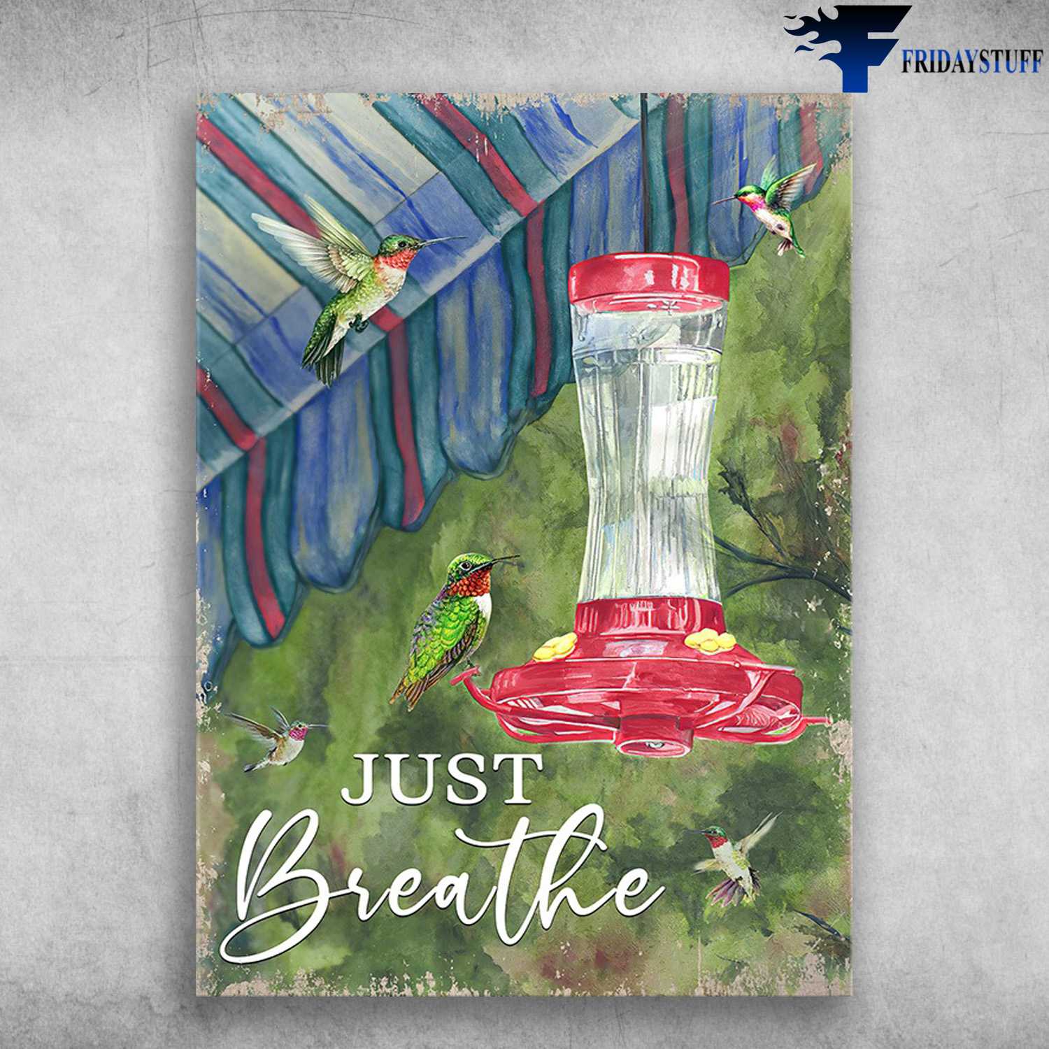 Hummingbird Poster - Just Breathe
