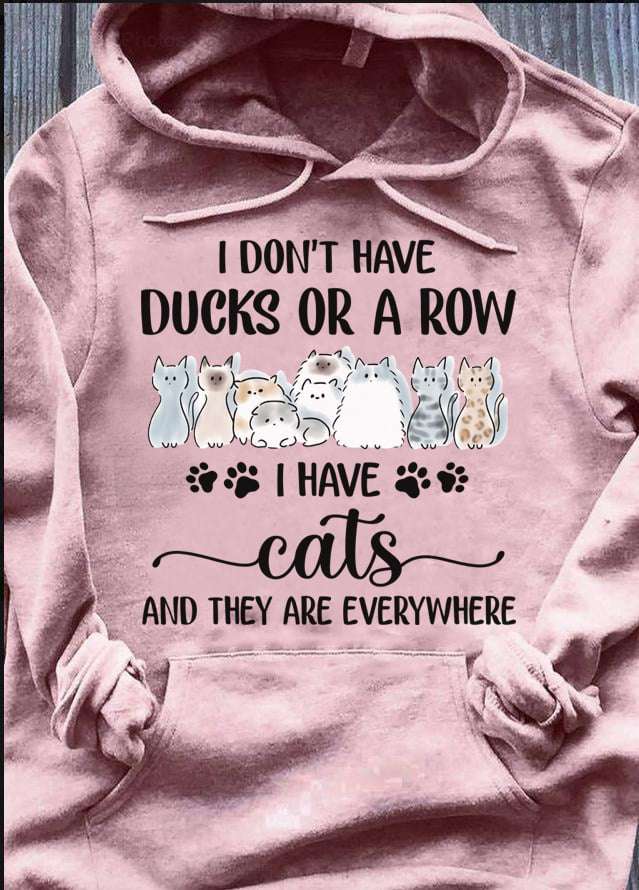 I don't have a ducks or a row I have cats and they are everywhere - Kitty cat everywhere