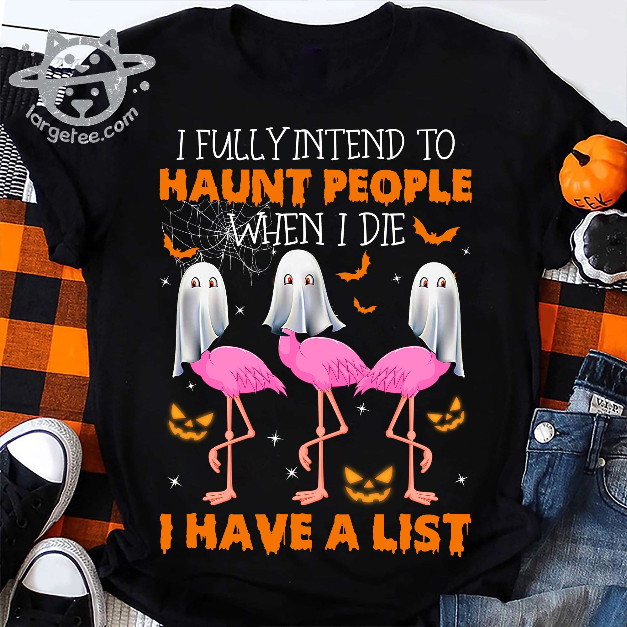 I fully intend to haunt people when I die I have a list - Flamingo ghost costume, Halloween costume