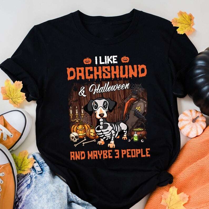 I like Dachshund and Halloween and maybe 3 people - Dachshund skull costume, Halloween costume