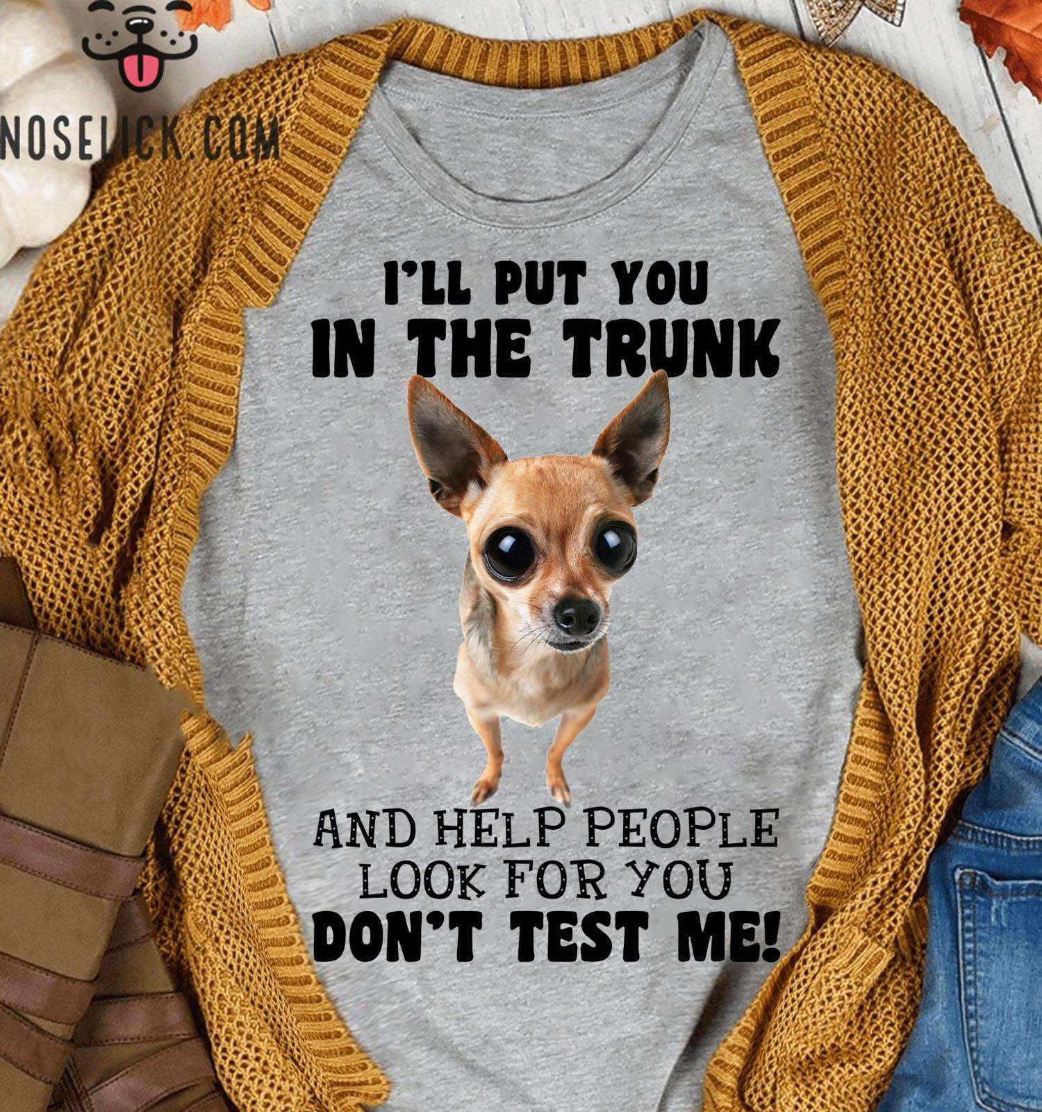 I'll put you in the trunk and help people look for you - Big eye Chihuahua dog, Chihuahua dog lover
