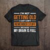 I'm not getting old I just can't remember stuff because my brain is full