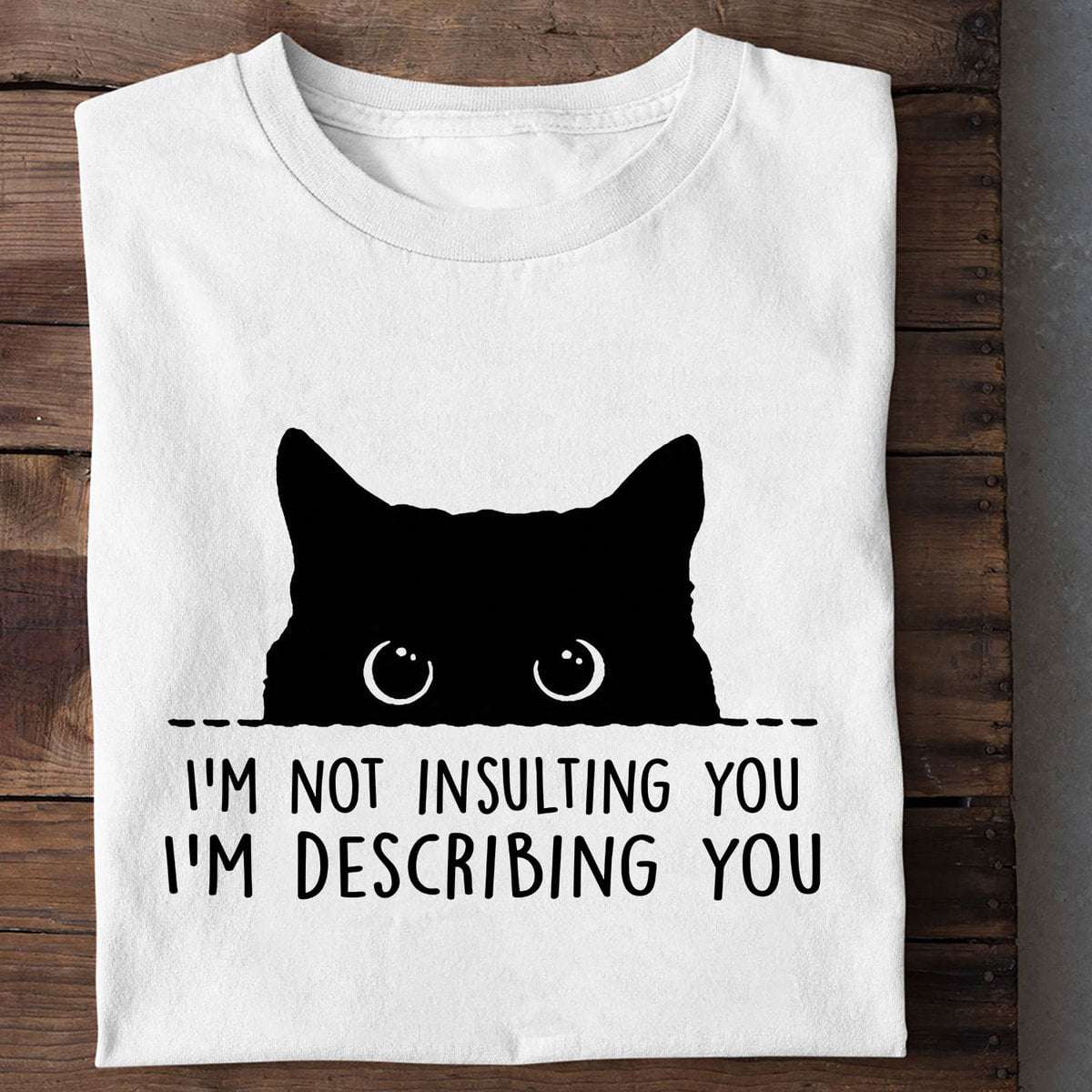 I'm not insulting you I'm describing you - Black cat staring, black cat big eyeball