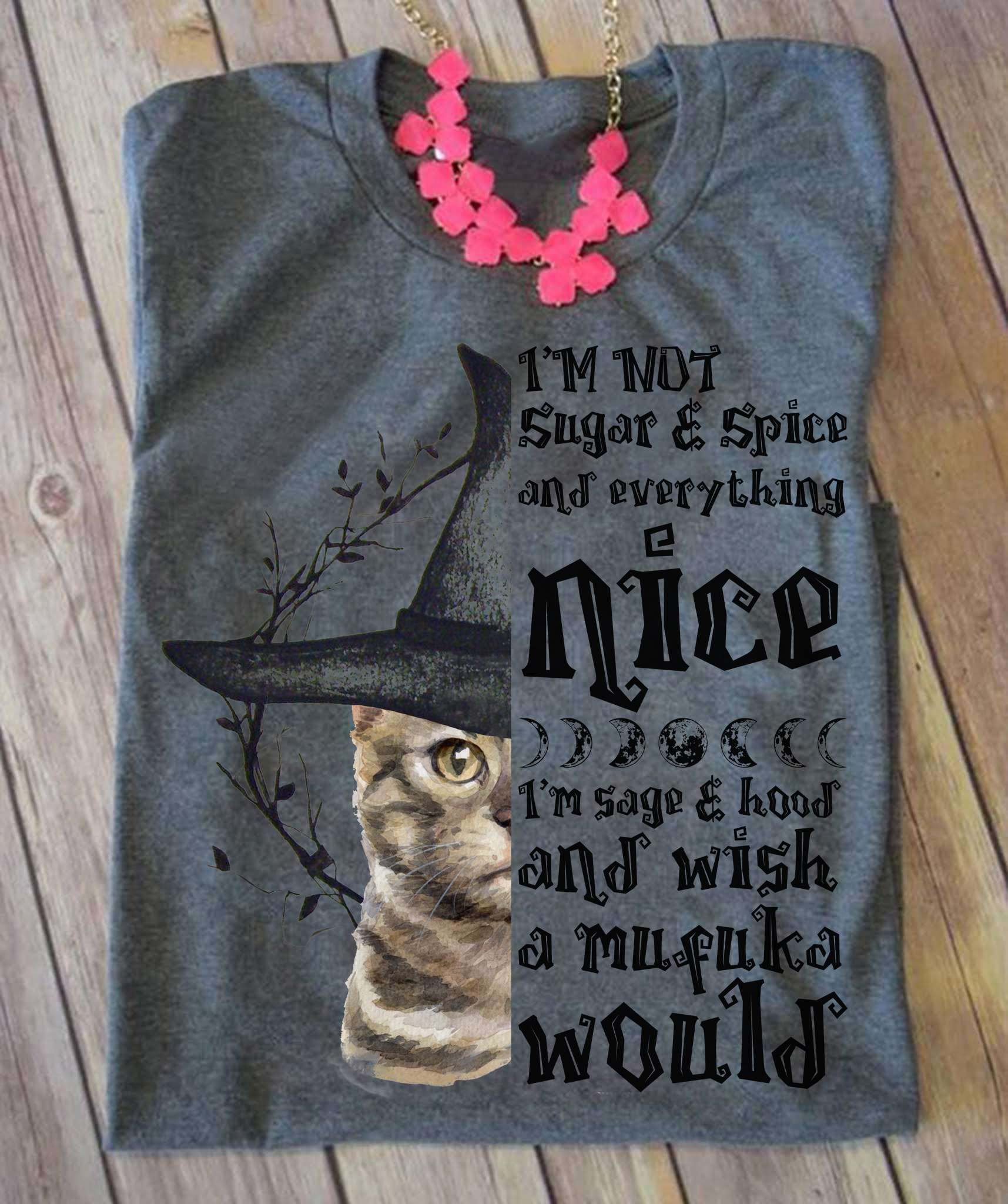 I'm not sugar and spice and everything nice - Sage and hood and wish a mufuka would, witch cat