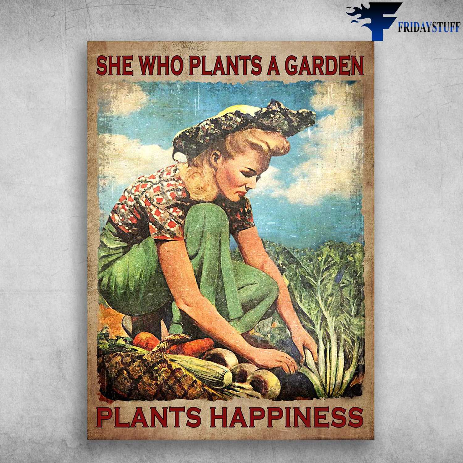 Lady Gardening, Vegetable Lover - She Who Plants A Garden, Plants Happiness