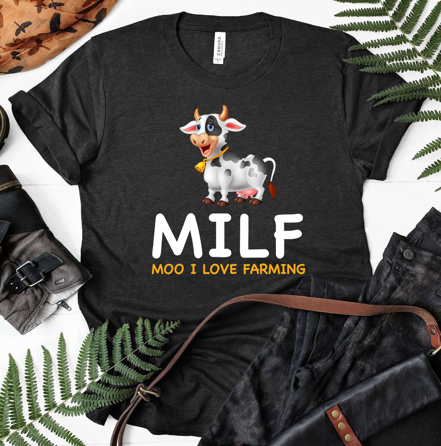 MILF moo I love farming - Moo milk cow, love farming shirt