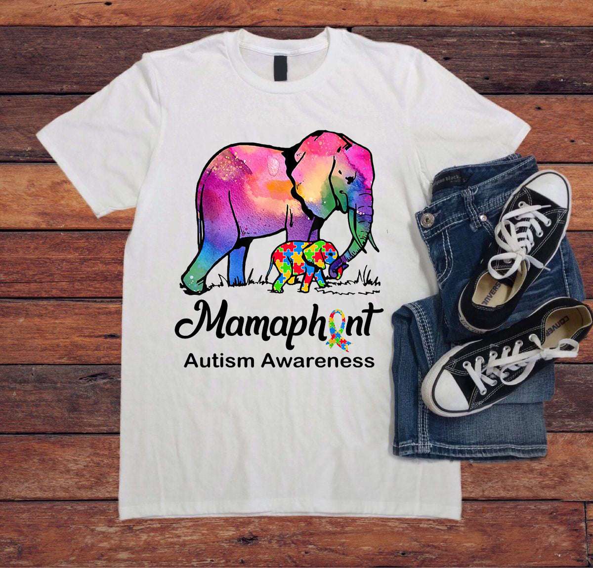 Mamaphant Autism awareness - Elephant family, elephant with autism