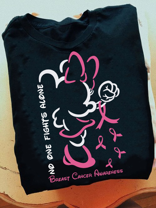 No one fight alone - Breast cancer awareness, Minnie mouse cancer ribbon