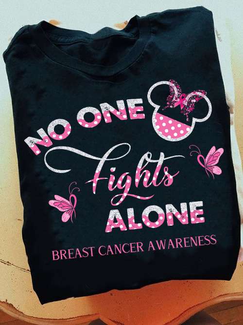 No one fight alone - Breast cancer awareness, Minnie mouse ribbon
