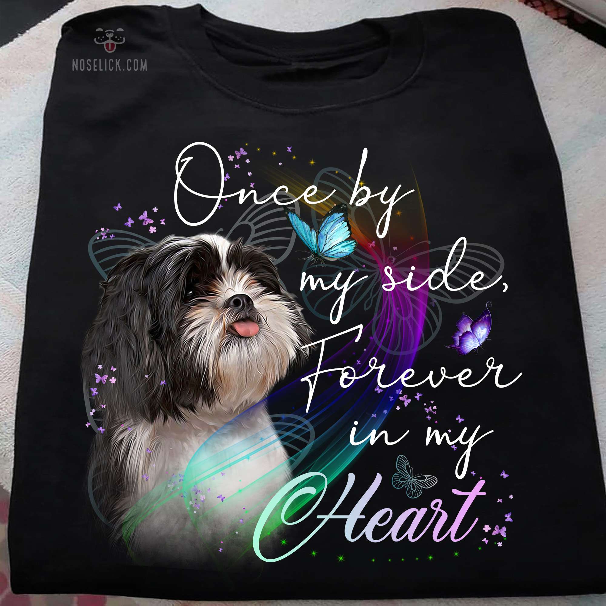 Once by my side, forever in my heart - Shih Tzu and butterflies, Shih Tzu heart