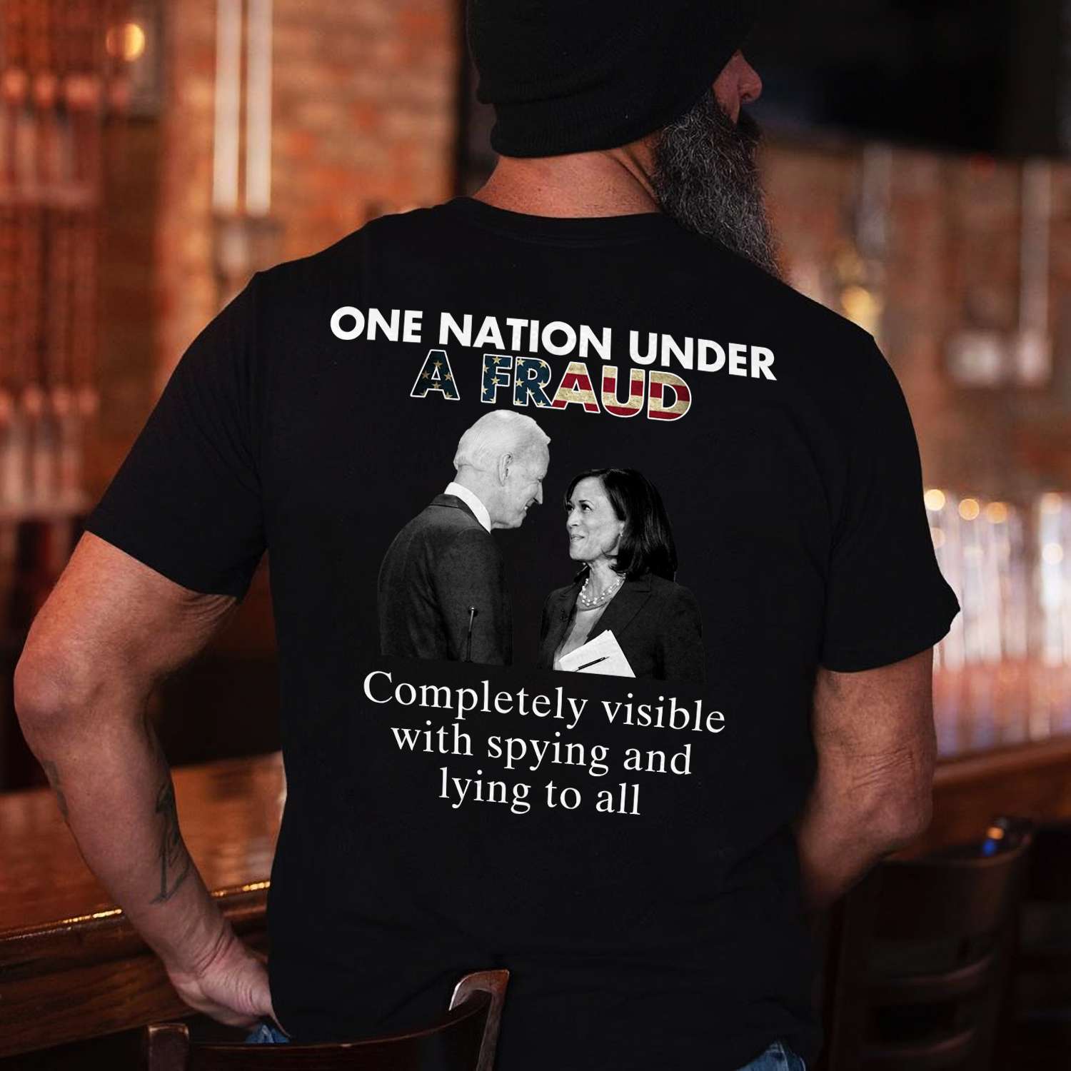 One nation under a fraud - Completely visible with spying and lying to all - Joe Biden and Kamala Harris