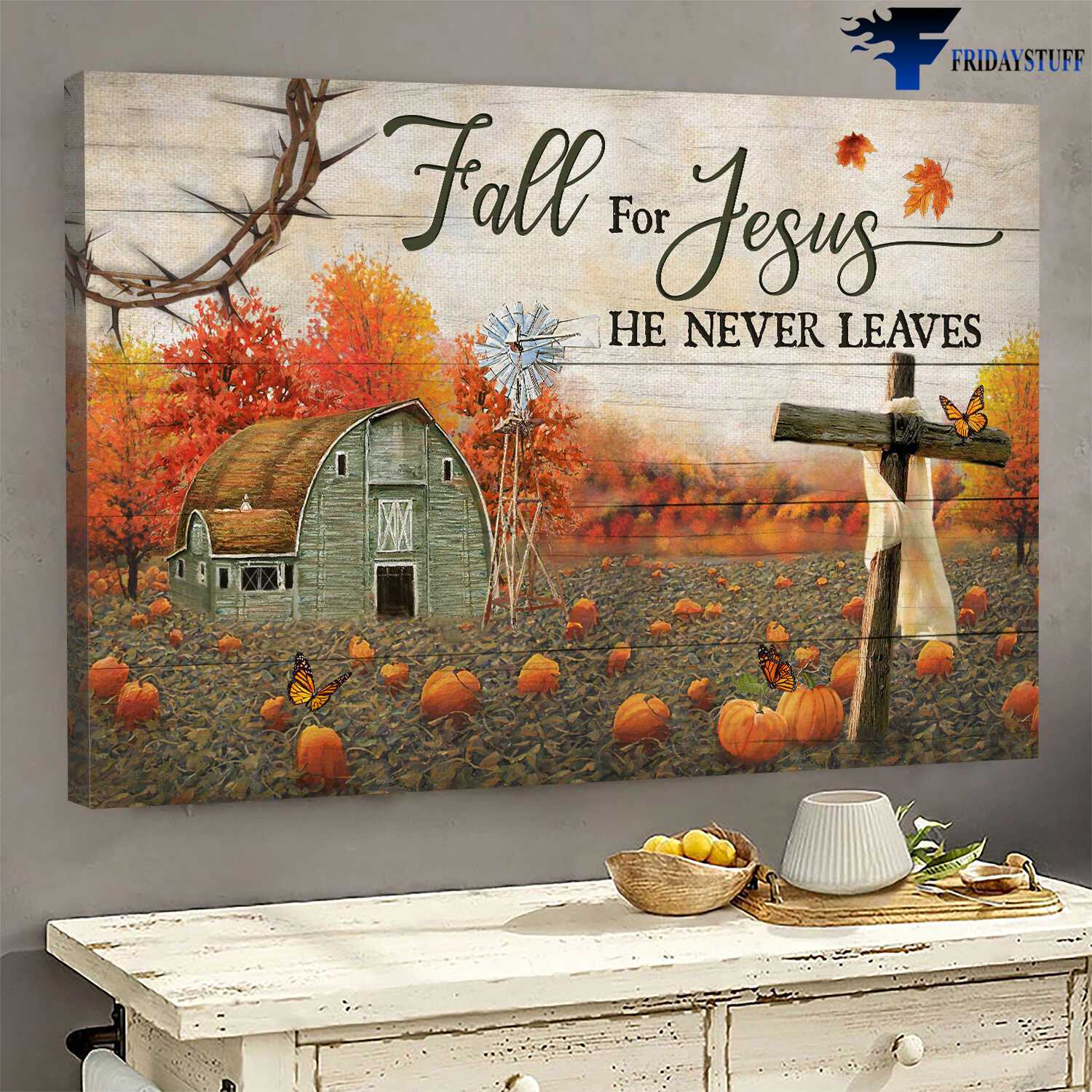 Pumpkin Garden - Fall For Jesus, He Never Leaves, God Farm Lover