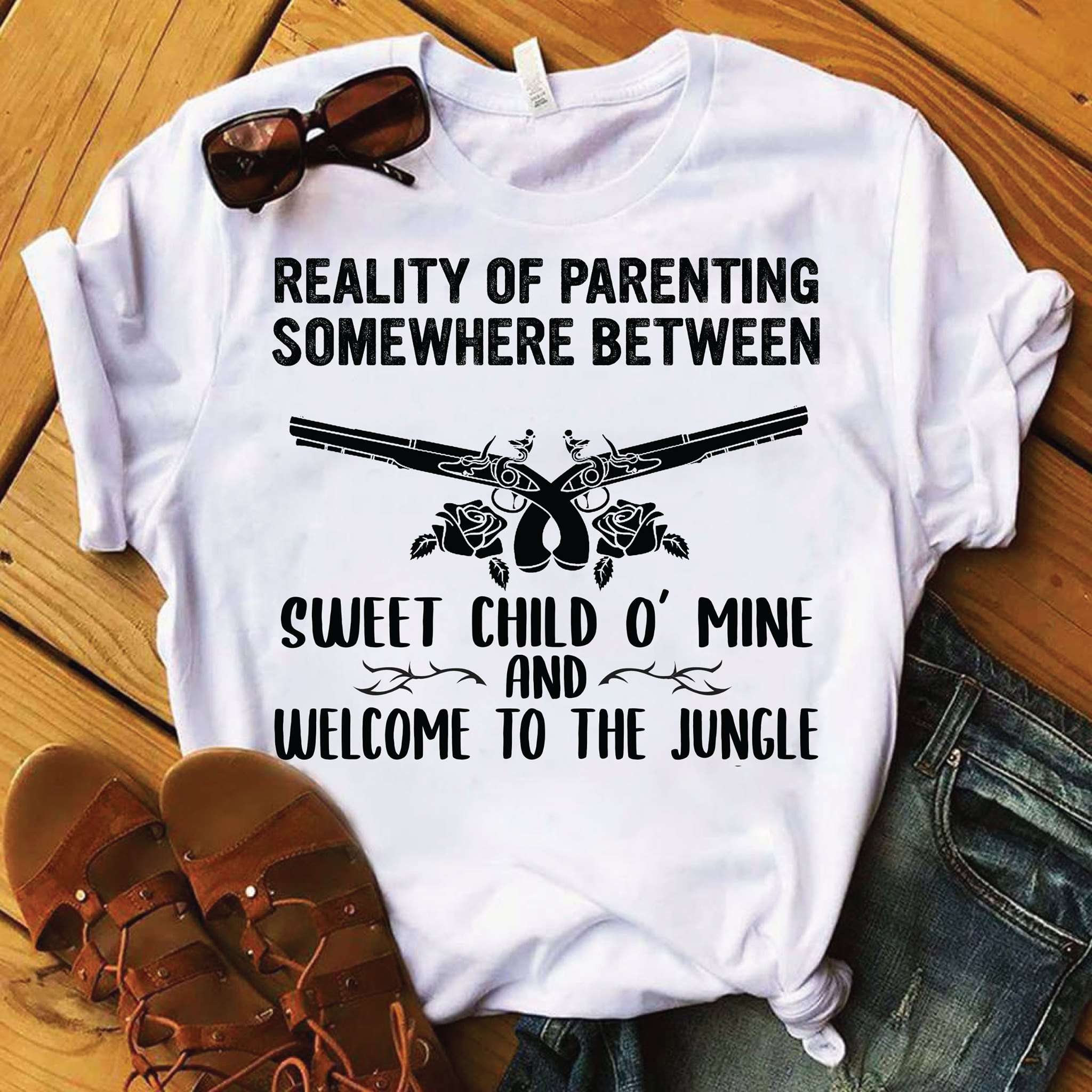 Reality of parenting somewhere between sweet child o' mine and welcome to the jungle