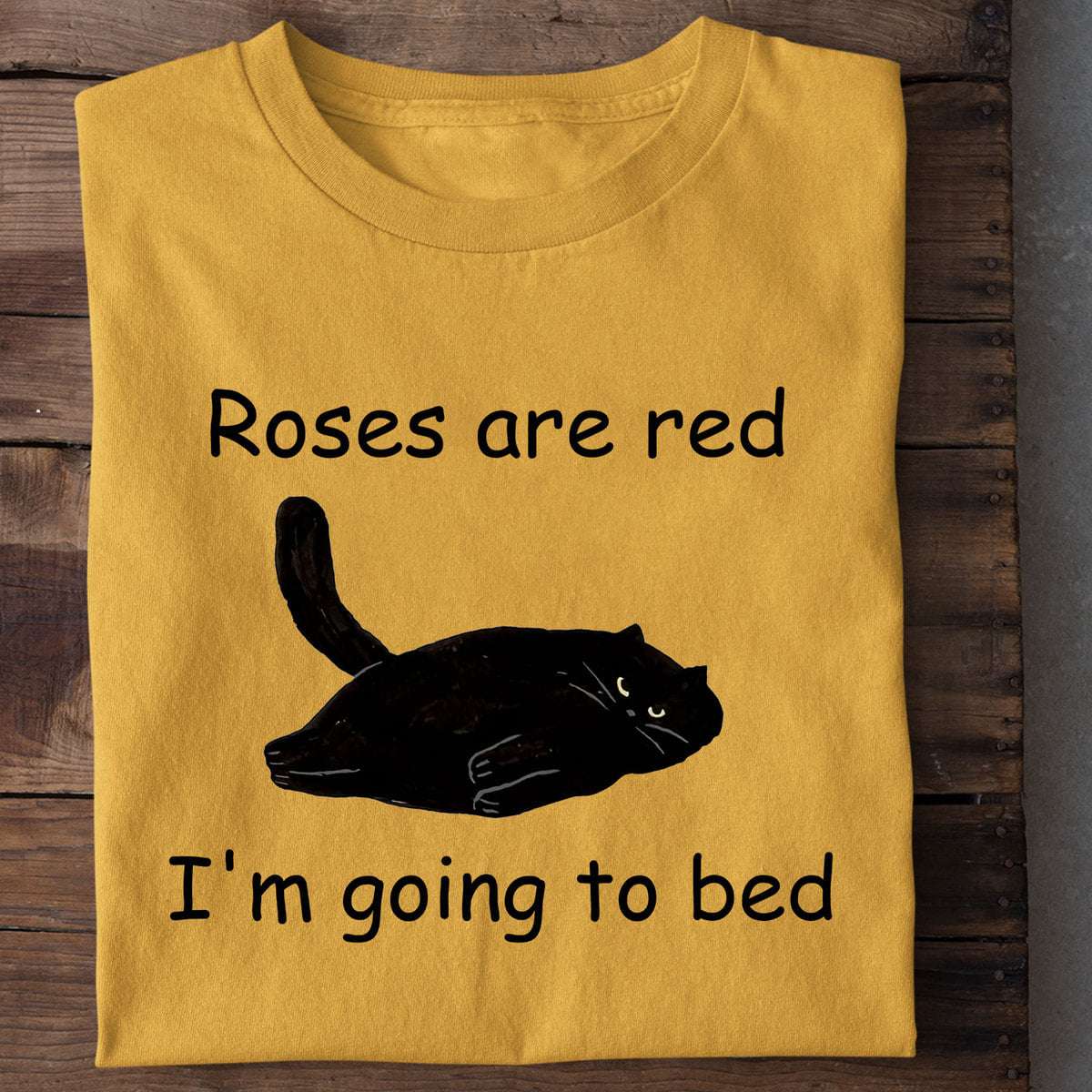 Roses are red I'm going to bed - Lazy black cat, good at sleeping