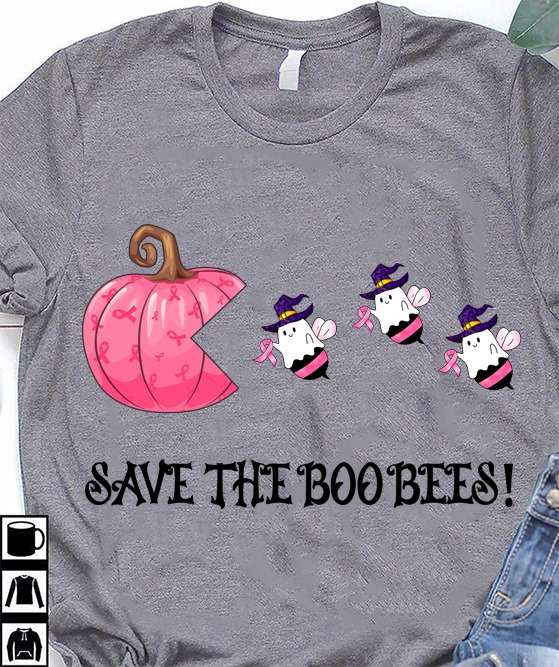 Save the boo bees - Halloween pumpkin, Breast cancer awareness