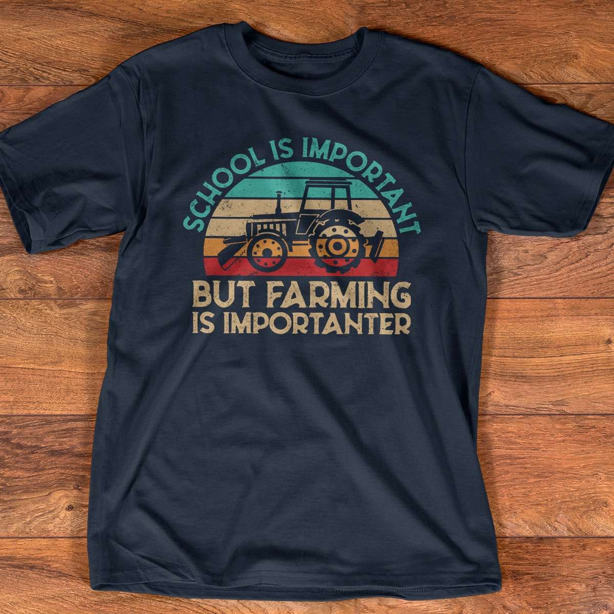School is important but farming is portanter - Farmer and tractor