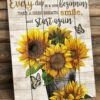 Sunflower Butterfly - Every Day Is A New Beggining, Take A Deep Breath Smile, And Start Again