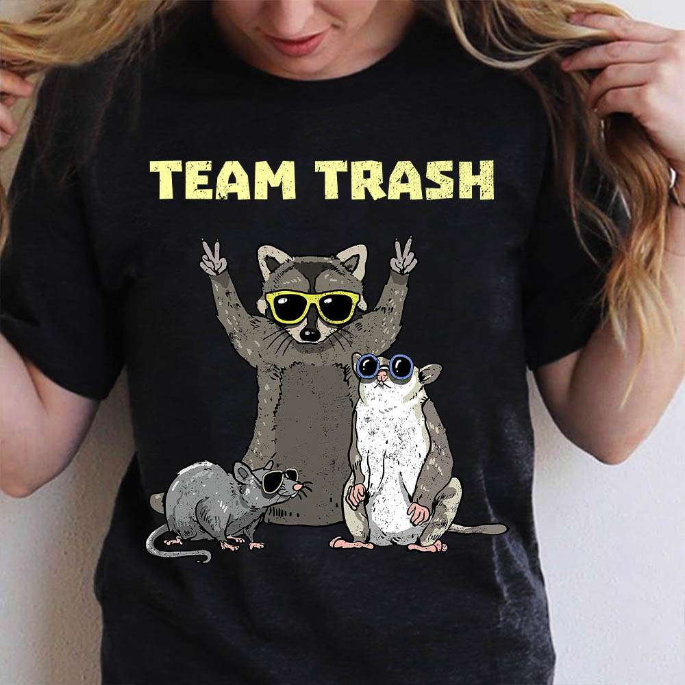 Team trash - Raccoon eat trash, rat the animal, animal eat trash team