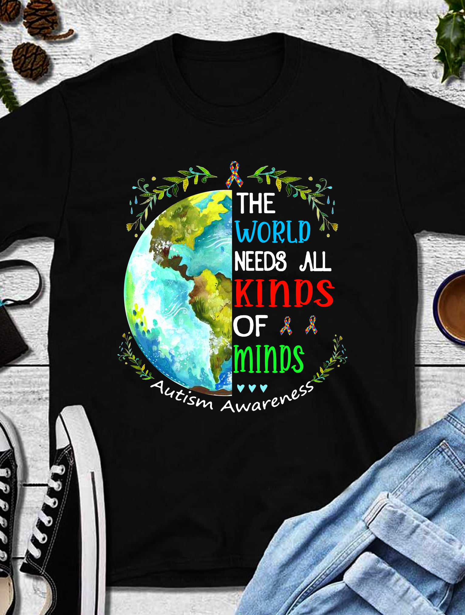The world needs all kinds of minds - Autism awareness, world accept autism people