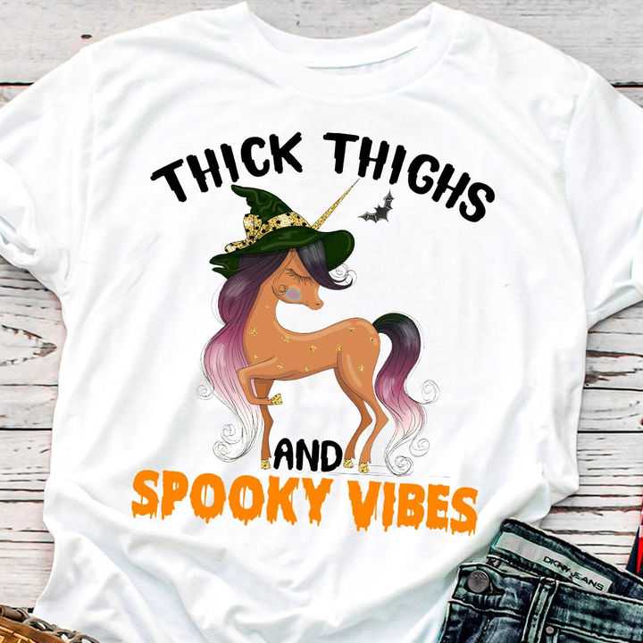 Thick thighs and Spooky vibes - Unicorn witch, halloween witch costume