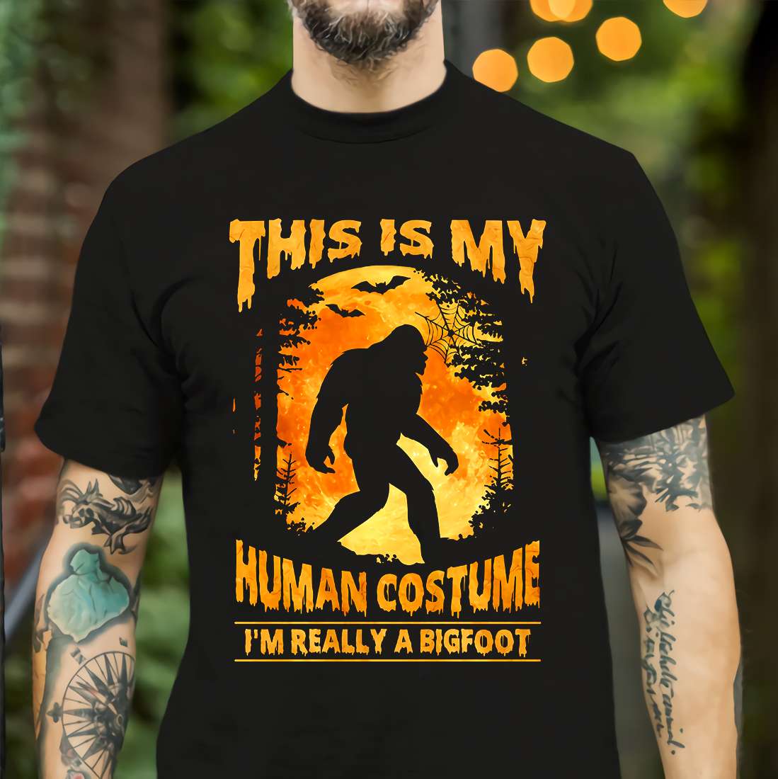 This is my human costume - I'm really a bigfoot, halloween bigfoot costume