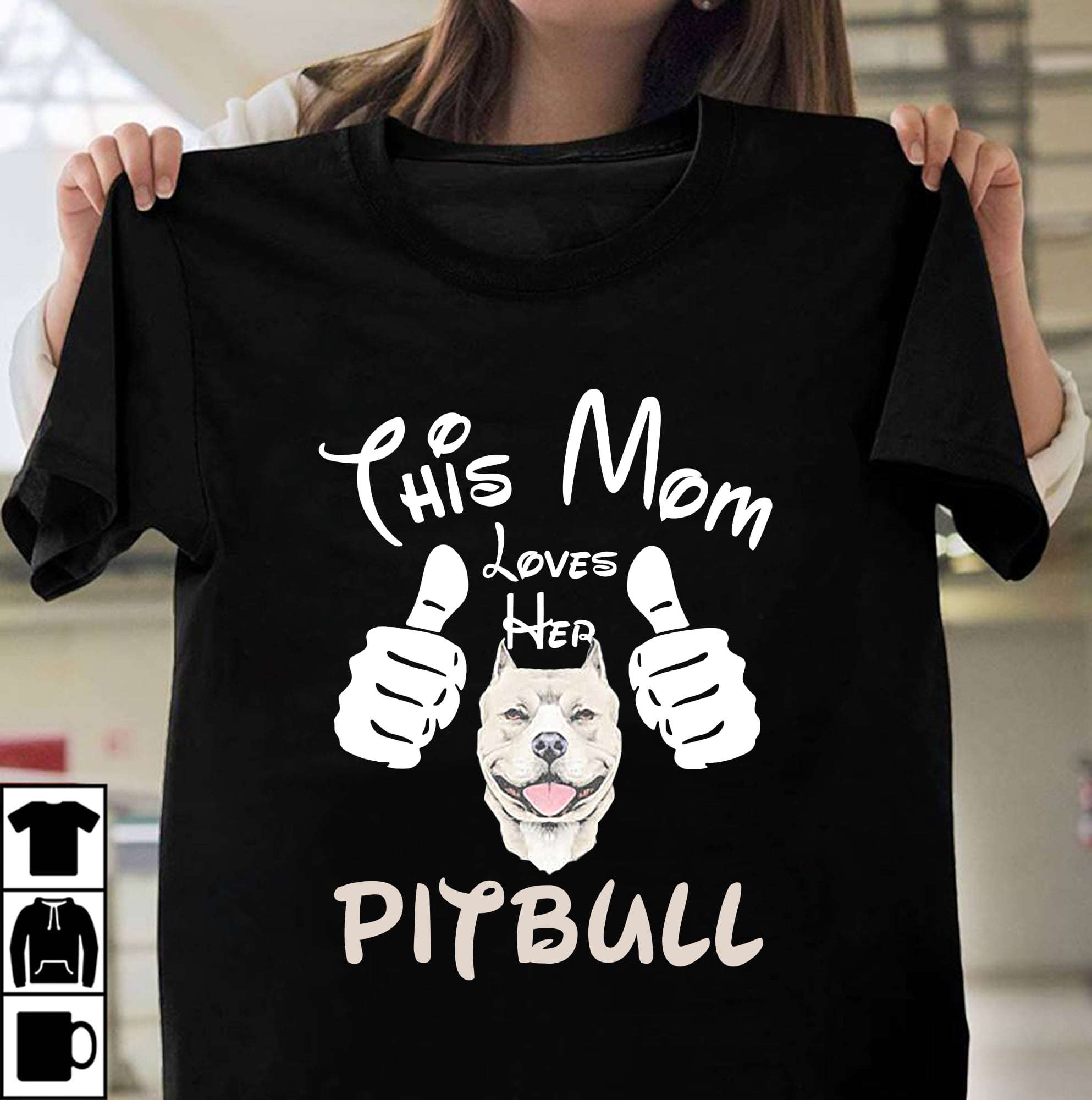 This mom loves her Pitbull - Dog mom T-shirt, love raising Pitbull dog
