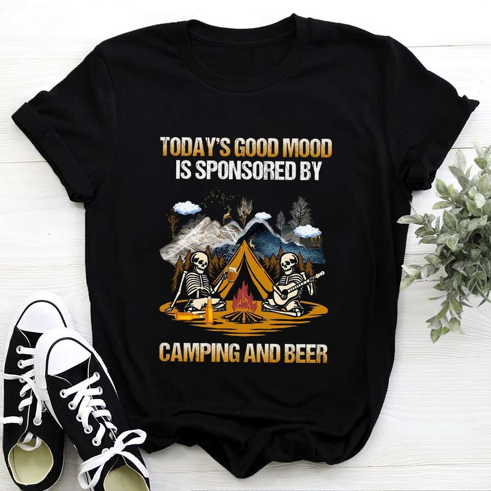 Today's good mood is sponsored by camping and beer - Skull camping, drinking and camping