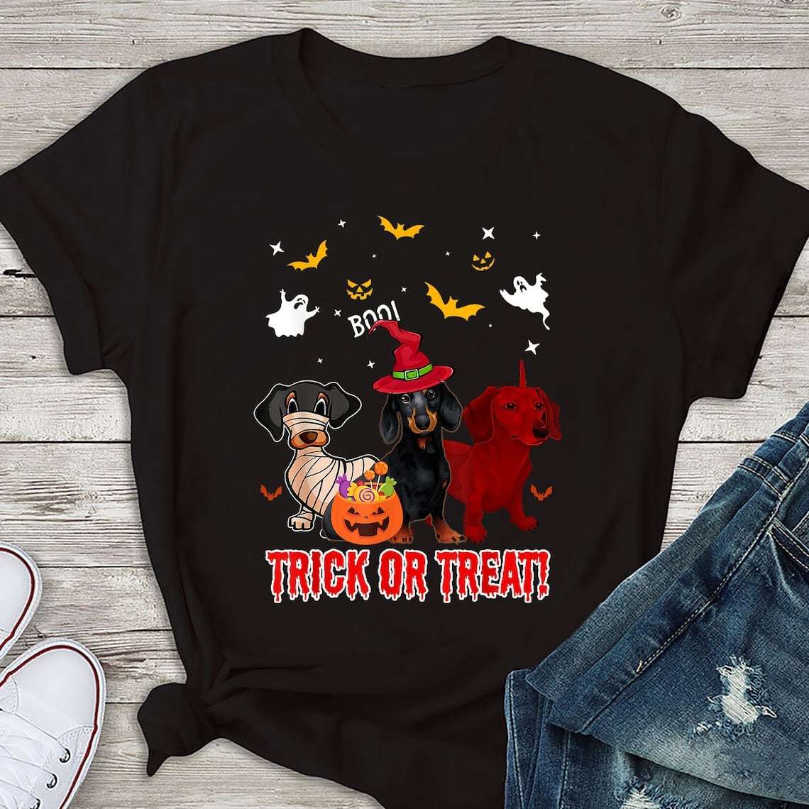 Trick or treat - Halloween game, halloween dachshund costume