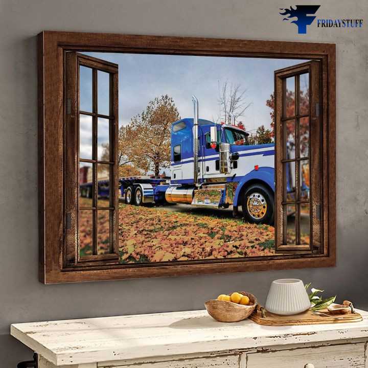 Truck Canvas - Truck Window, Autumn Scenery