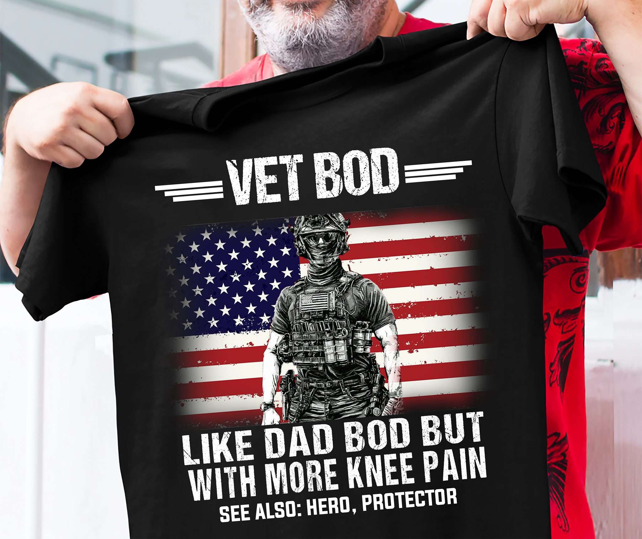 Vet bod like dad bod but with more knee pain - American woman veteran