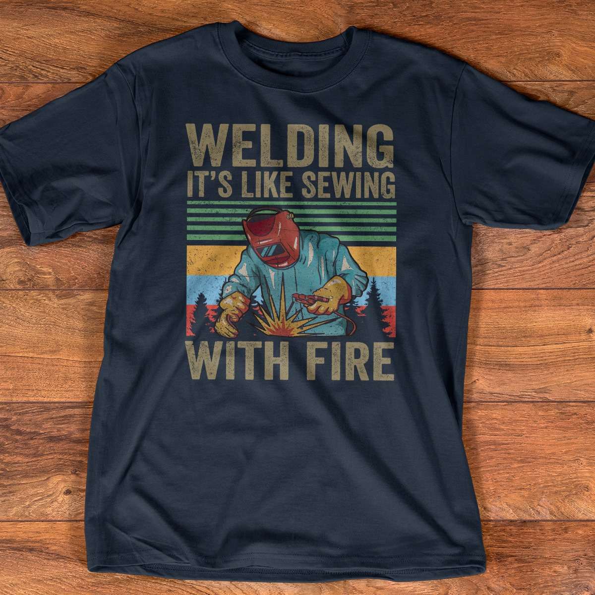 Welding it's like sewing with fire - Welder the job, sewing welding
