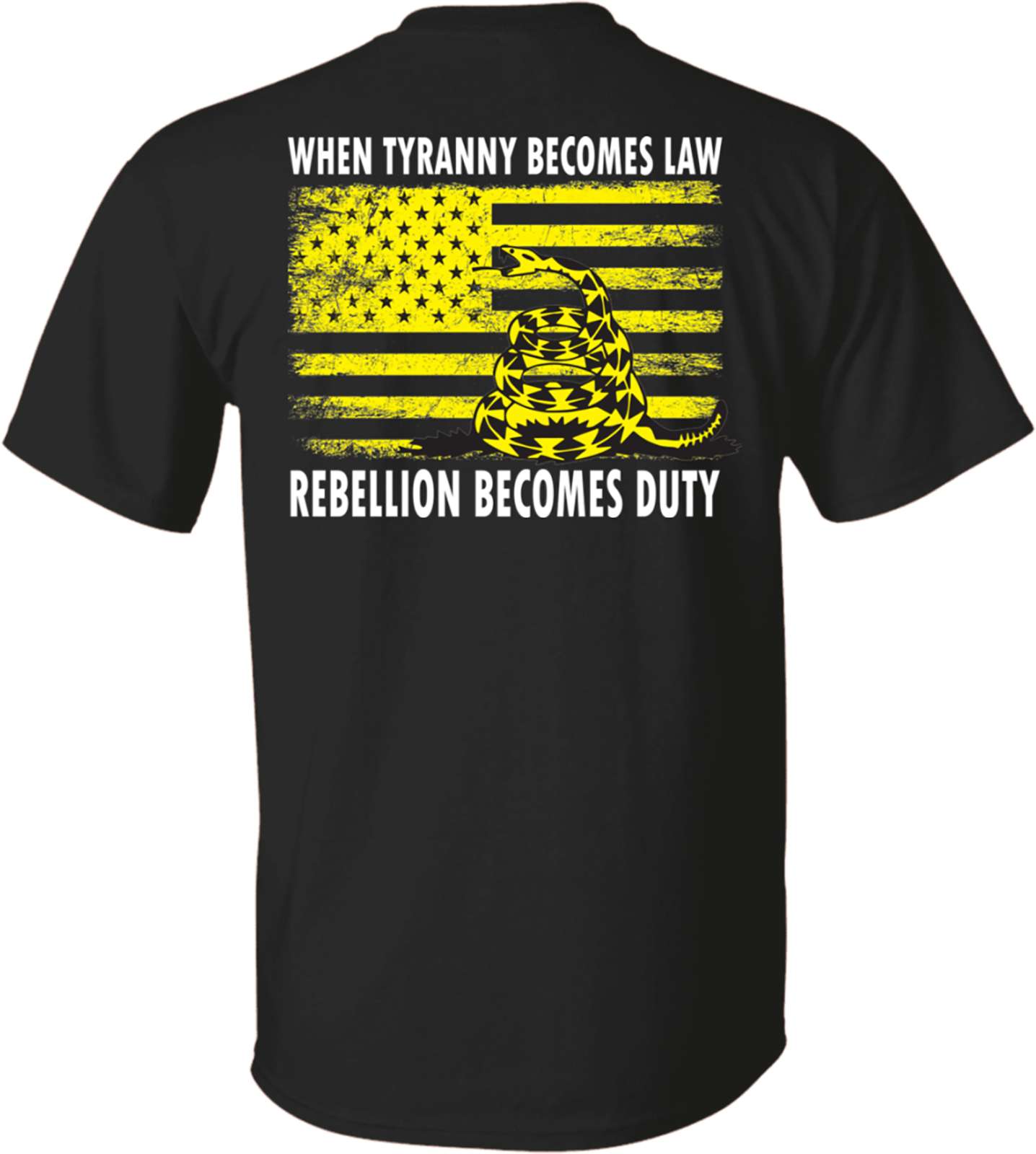 When tyranny becomes law - Rebellion becomes Duty, America flag snake