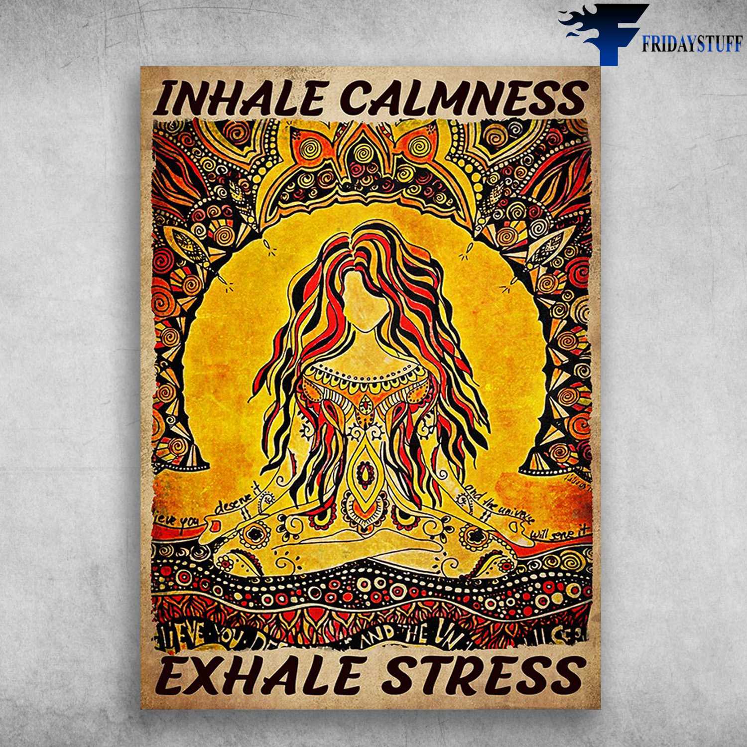 Yoga Girl, Meditating Girl - Inhale Calmness, Exhale Stress