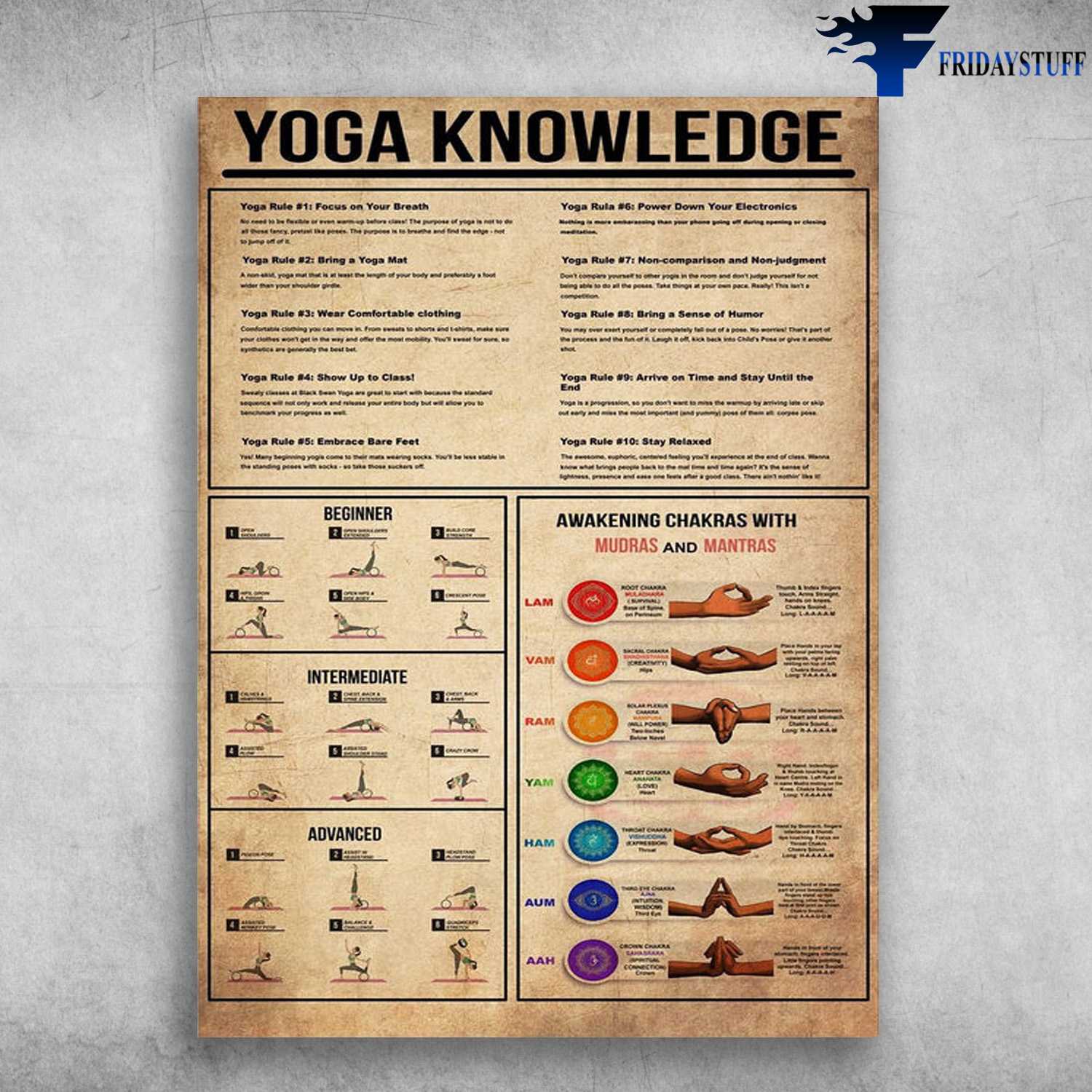 Yoga Knowledge - Beginner, Intermediate, Advance, Awakening Chakras With Mudras And Mantras, Yoga Lover