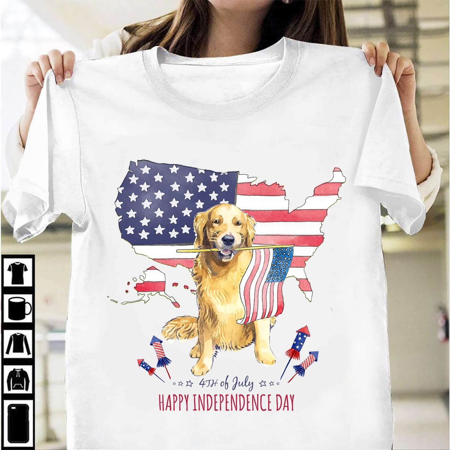 Golden Retriever America - 4th Of July Happy Independence Day